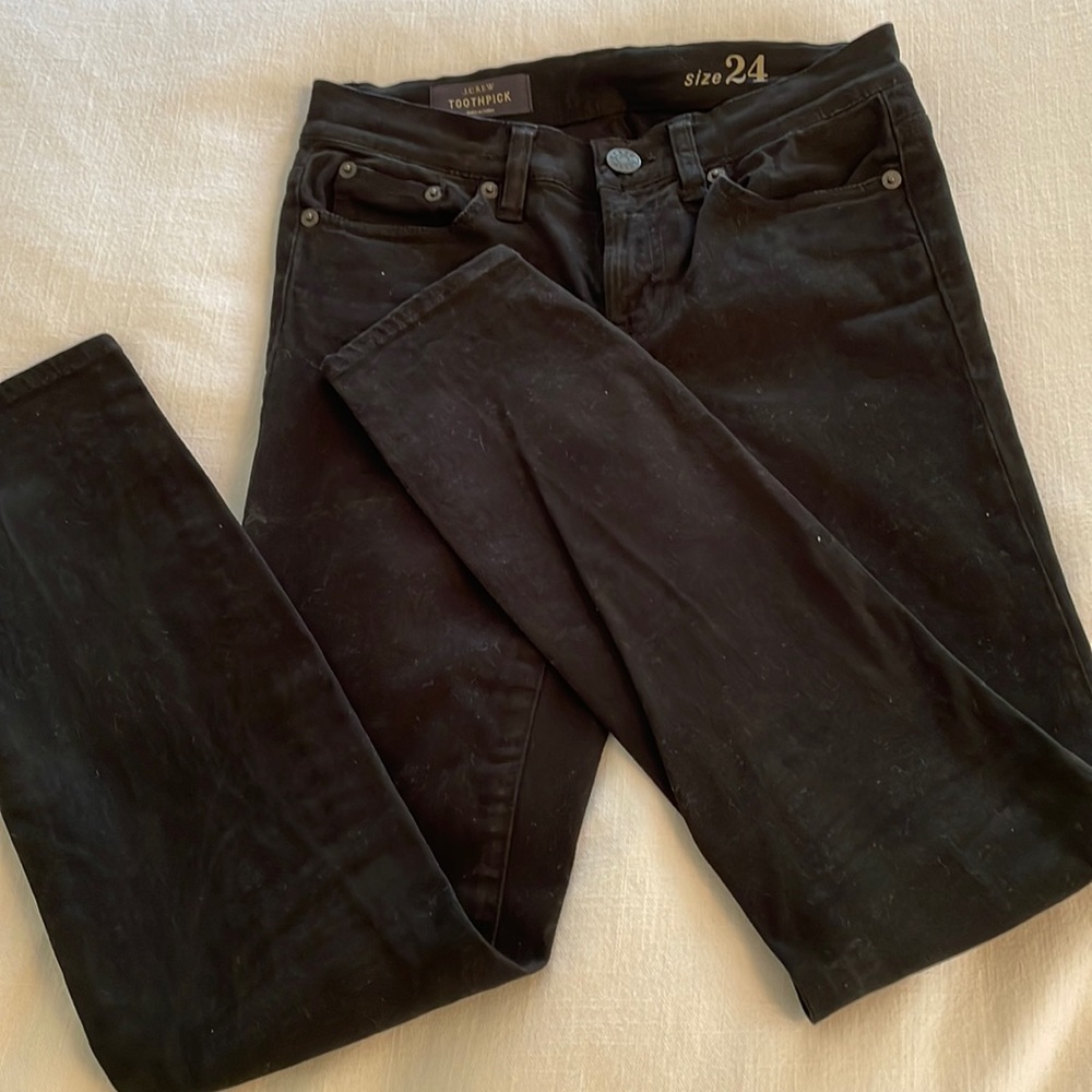 Velvet black toothpick jeans